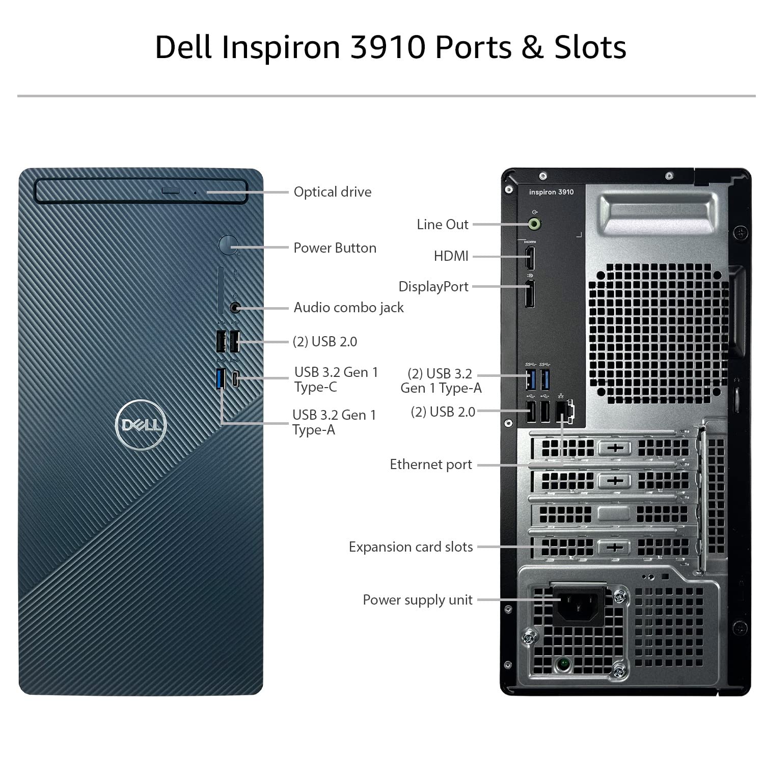 Amazon.com: Dell Inspiron 3910 Desktop Computer - 12th Gen Intel