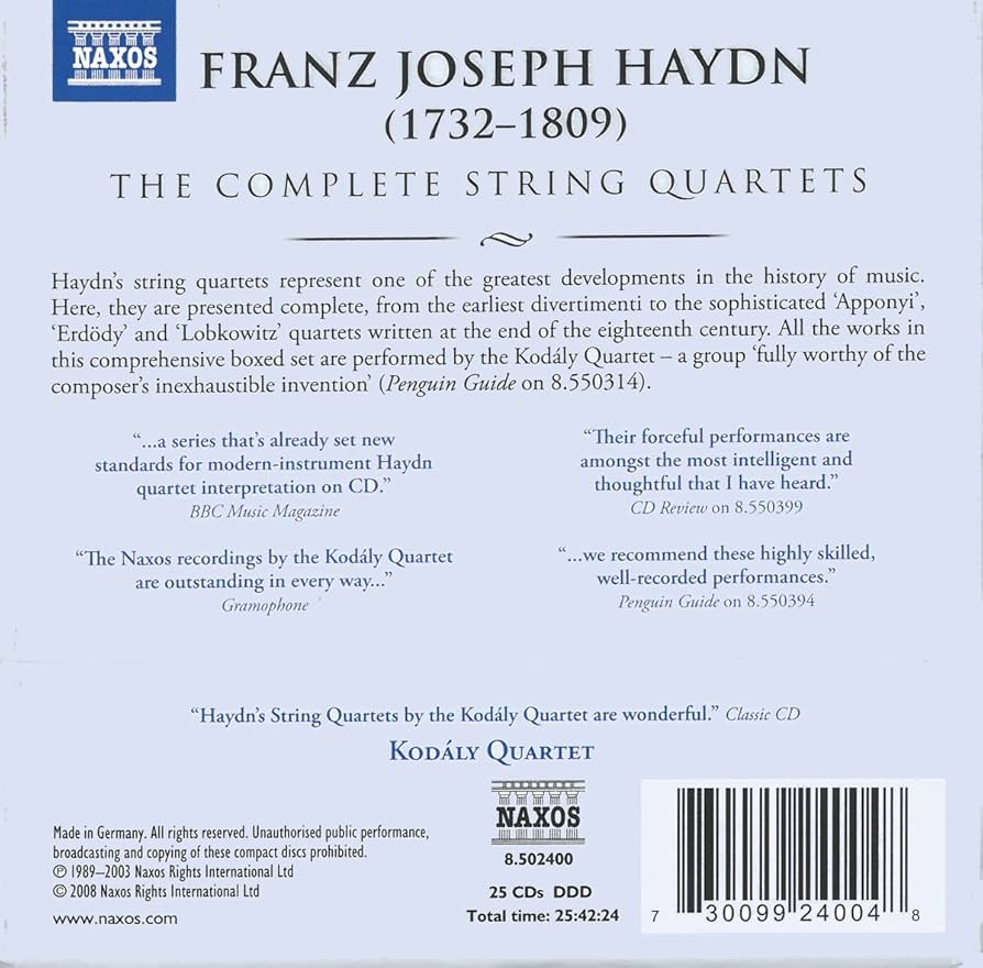 Amazon.co.jp: ハイドン:弦楽四重奏曲全集(CD25枚組): ミュージック