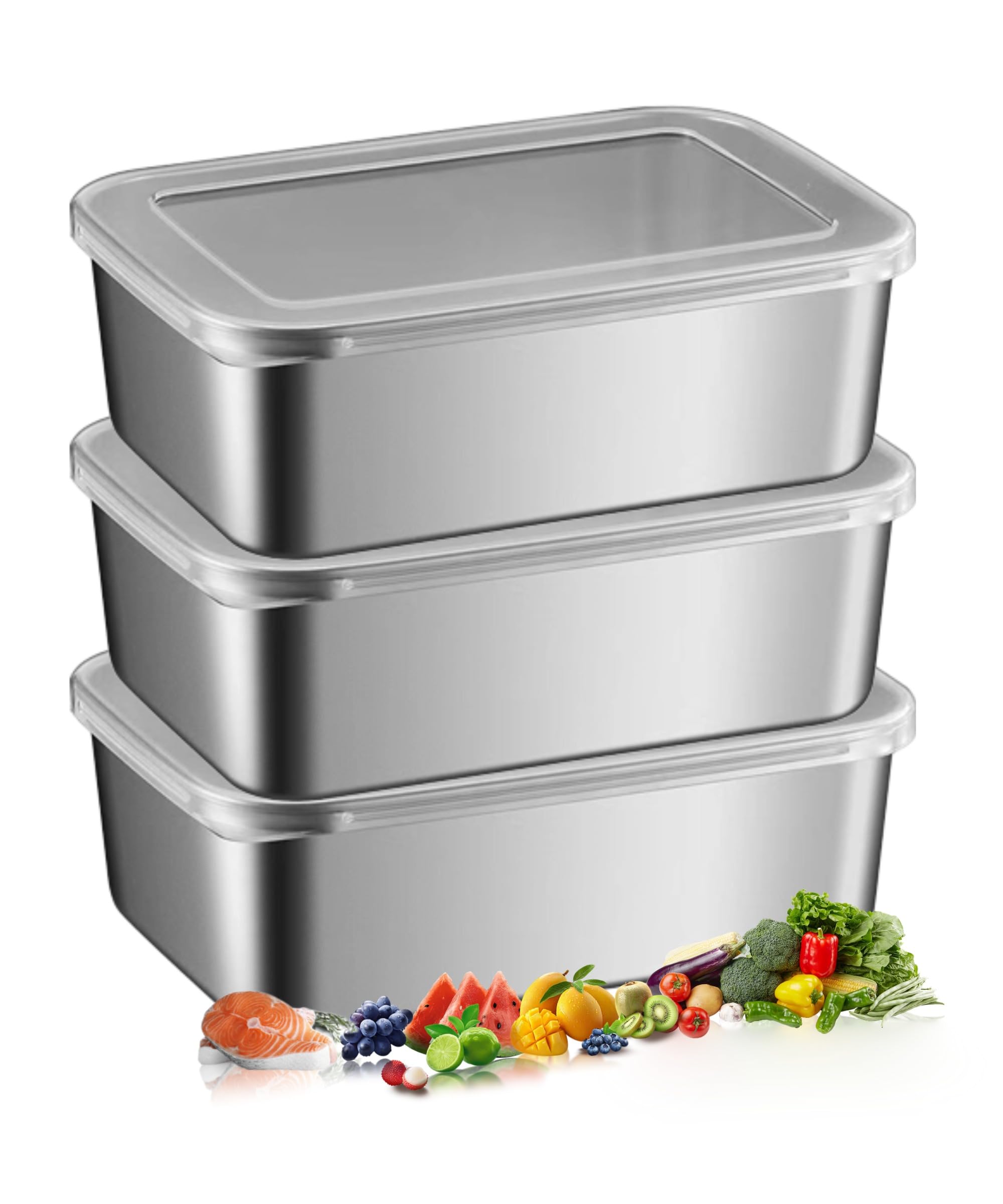 Amazon｜CHFNJJ ステンレス製保存容器 3点セット ステンレス バット 蓋