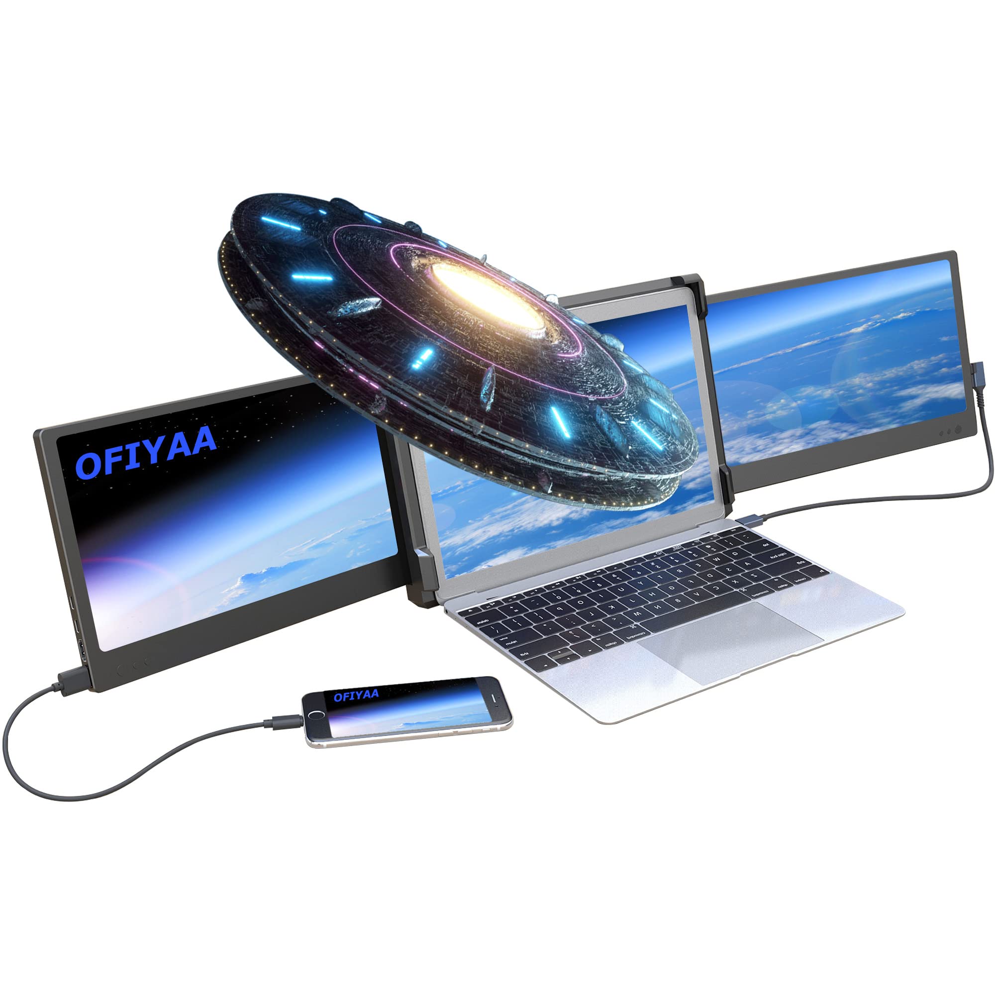 Amazon.co.jp: OFIYAA P2 12インチ ディスプレイ トリプルポータブル