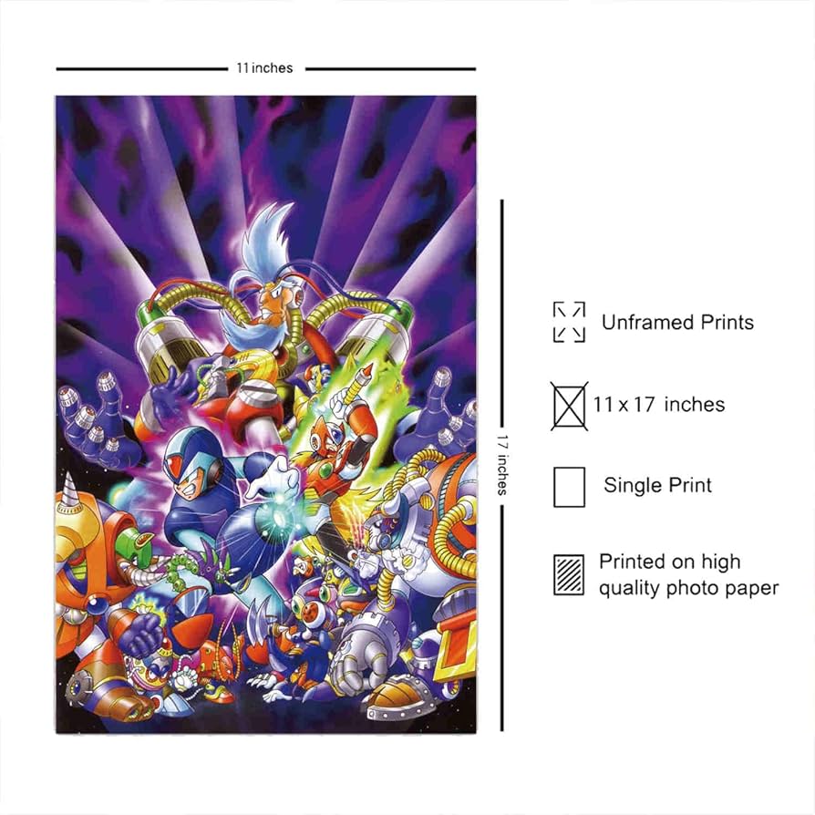 Amazon.co.jp: LNASI ロックマンXカバーポスター - 28x43cm - フレーム