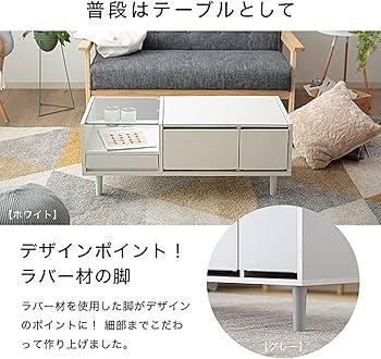Amazon｜LOWYA ロウヤ 【半完成品】 ローテーブル ドレッサー 引き出し