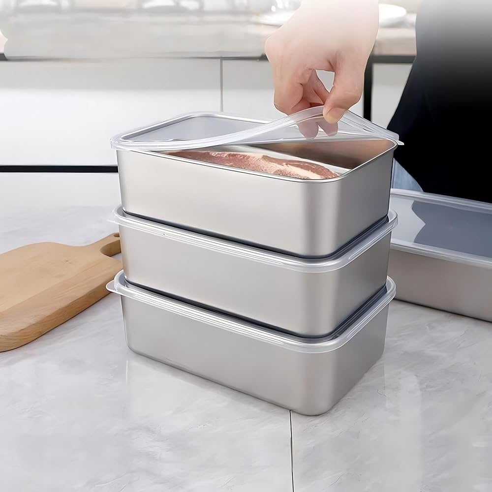 Amazon｜CHFNJJ ステンレス製保存容器 3点セット ステンレス バット 蓋