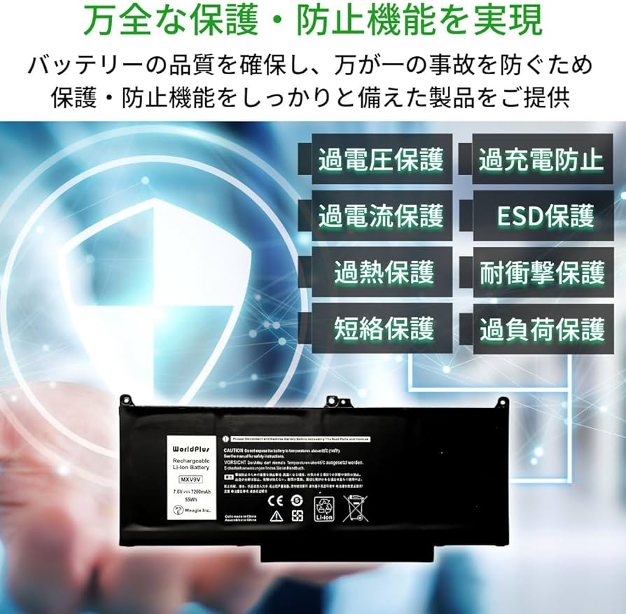 Amazon.co.jp: WorldPlus MXV9V バッテリー Dell Latitude 5300 E5300