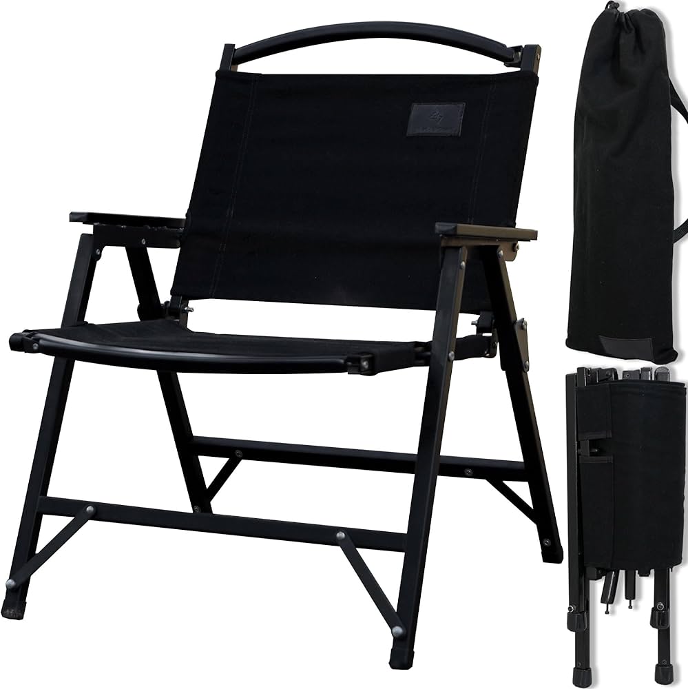 Amazon.co.jp: BlackishGear キャンプチェア ブラックウッドチェア