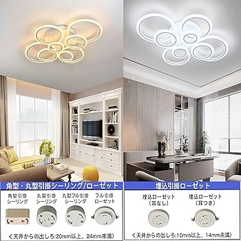 Amazon.co.jp : LED シーリングライト 8~20畳 おしゃれ 北欧 円形照明