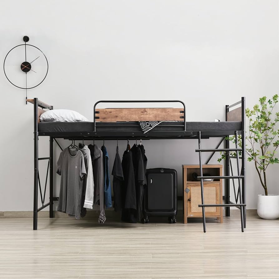 Amazon｜TopCloud ロフトベッド ロータイプ シングル 大人用 パイプ