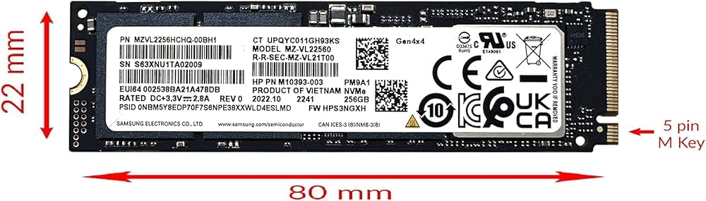 Amazon | OEM Samsung PM9A1 256GB M.2 PCIe NVME ソリッドステート