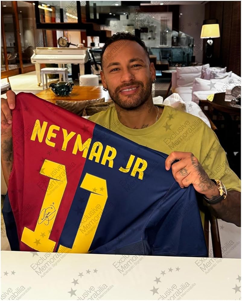 Amazon.com: Neymar Jr Signed Barcelona 2024-25 Soccer Jersey