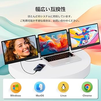 Amazon.co.jp: 14インチ デュアルディスプレイ【3画面作業 簡単に接続