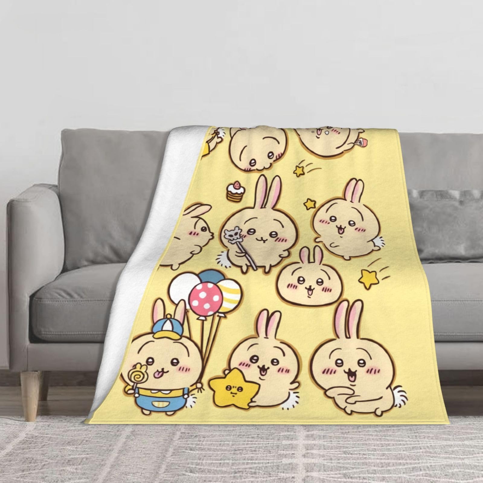 Amazon｜毛布 ちいかわ うさぎ ブランケット フランネル 超極細繊維