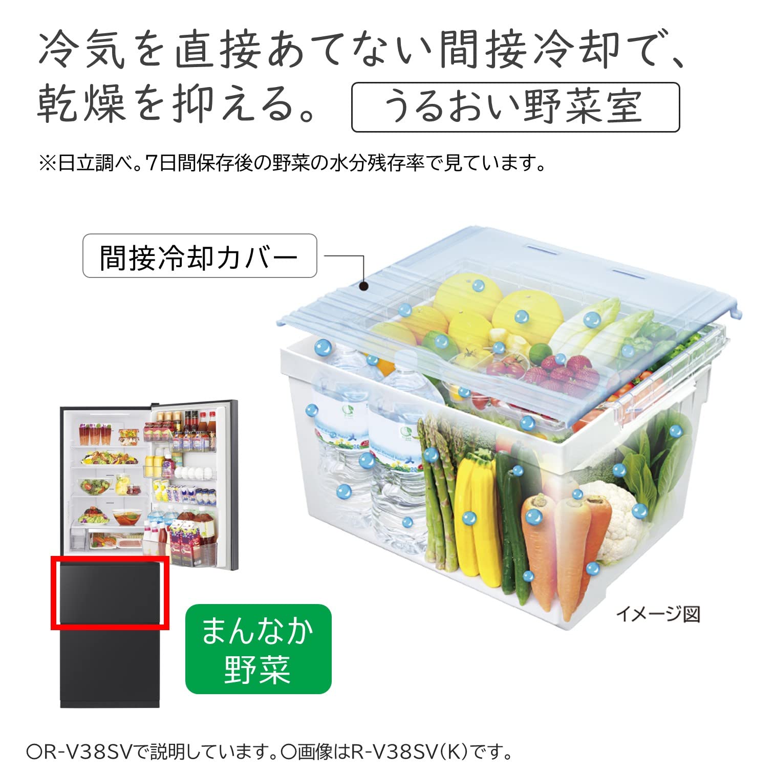 Amazon | 日立 冷蔵庫 幅60cm 375L ブリリアントブラック R-V38SV K 3