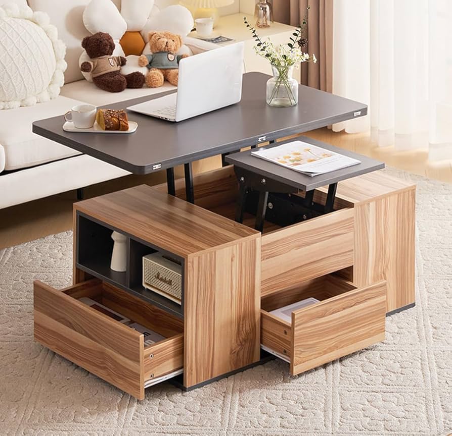 Amazon.co.jp: Kennkari 昇降式テーブル 収納付き 昇降式 ローテーブル