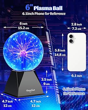 Theefun Blue Plasma Ball: True 6 Inch Ball with 3.5 Inch Base