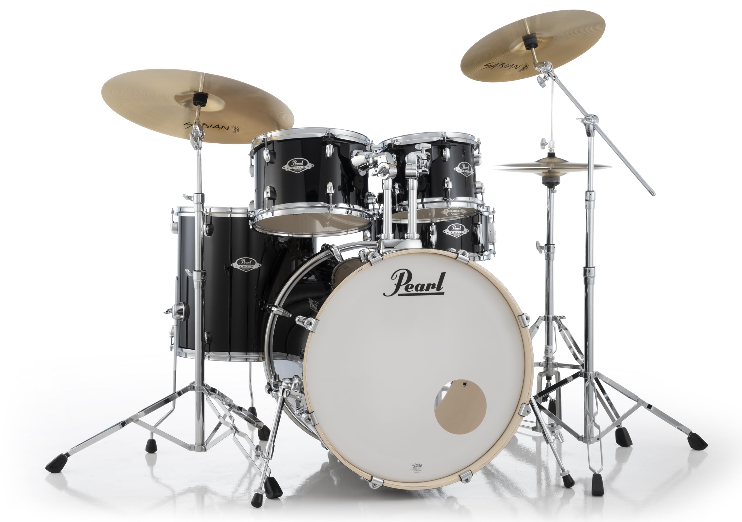 Amazon.com: Pearl Export 5 Piece Drum Set Jet Black - Hardware And
