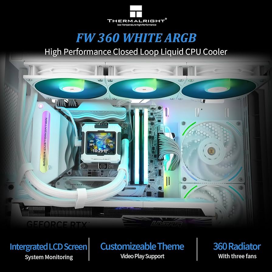 Thermalright FW 360 White ARGB V2 CPU Water Cooler with 3 PWM Fans
