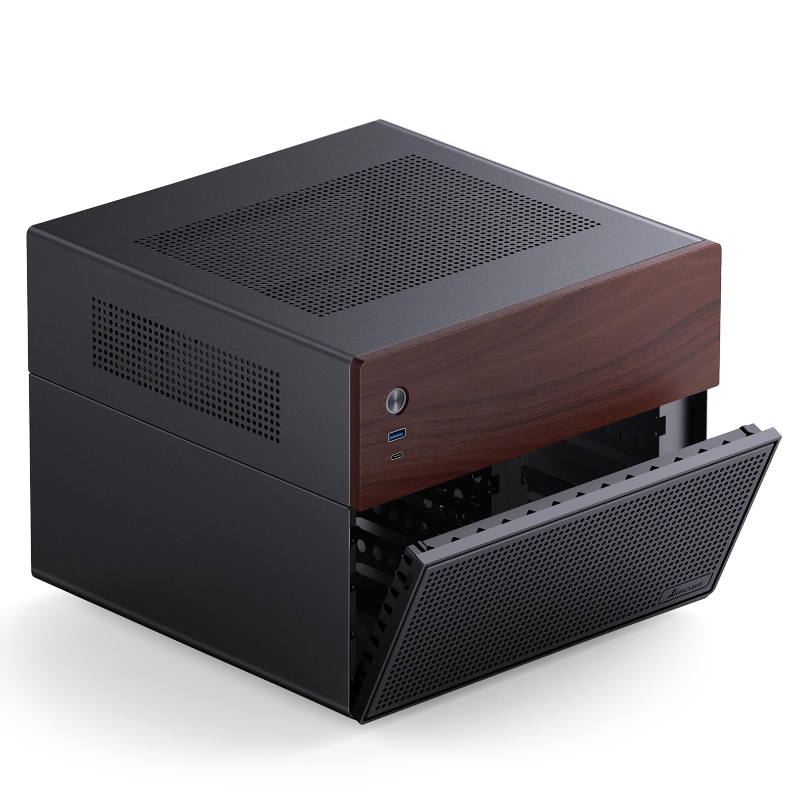 Amazon.co.jp: JONSBO N4 ブラック NAS PCケース、ウォールナット