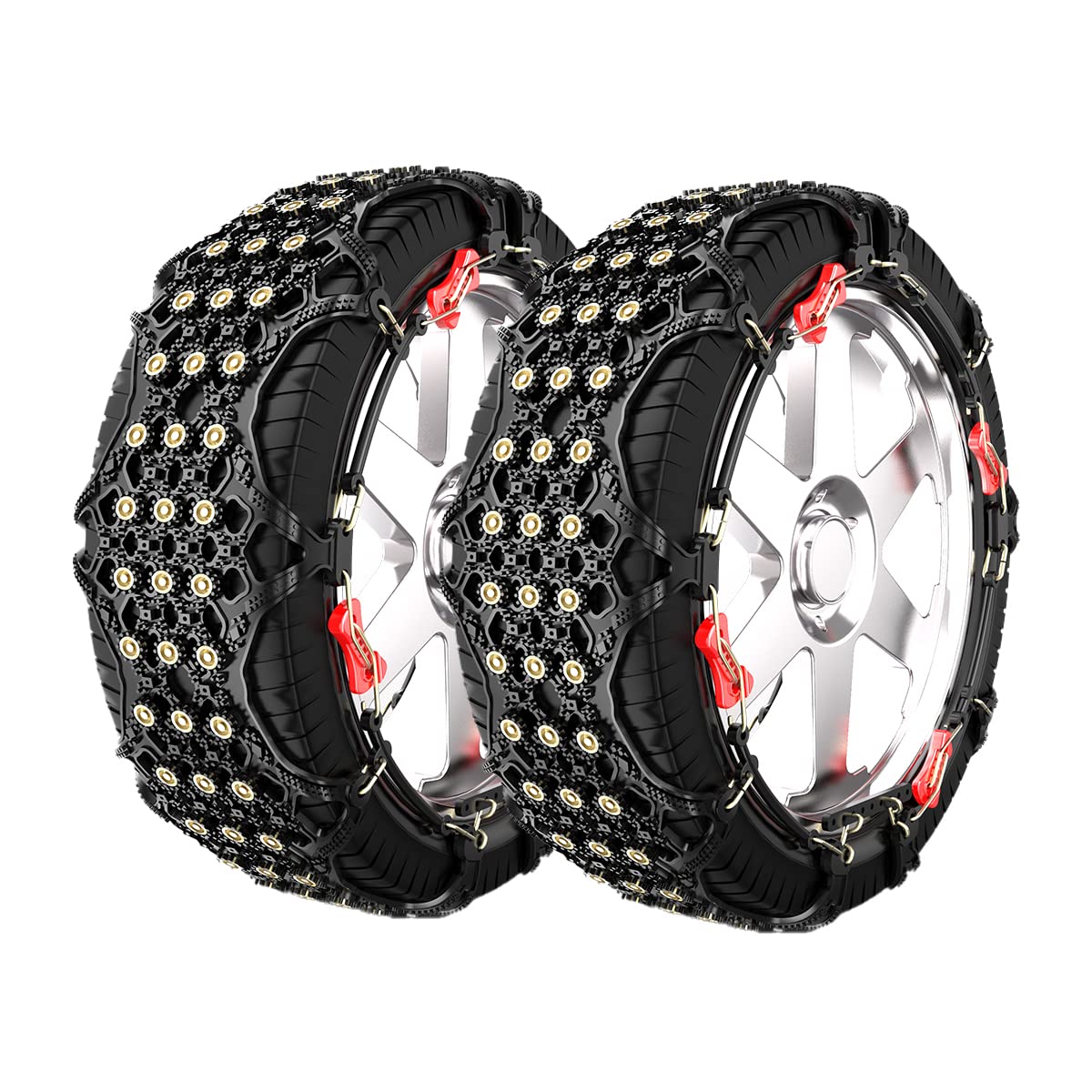 Amazon | タイヤチェーン スノーチェーン 4種スパイクピン 簡単 ロック