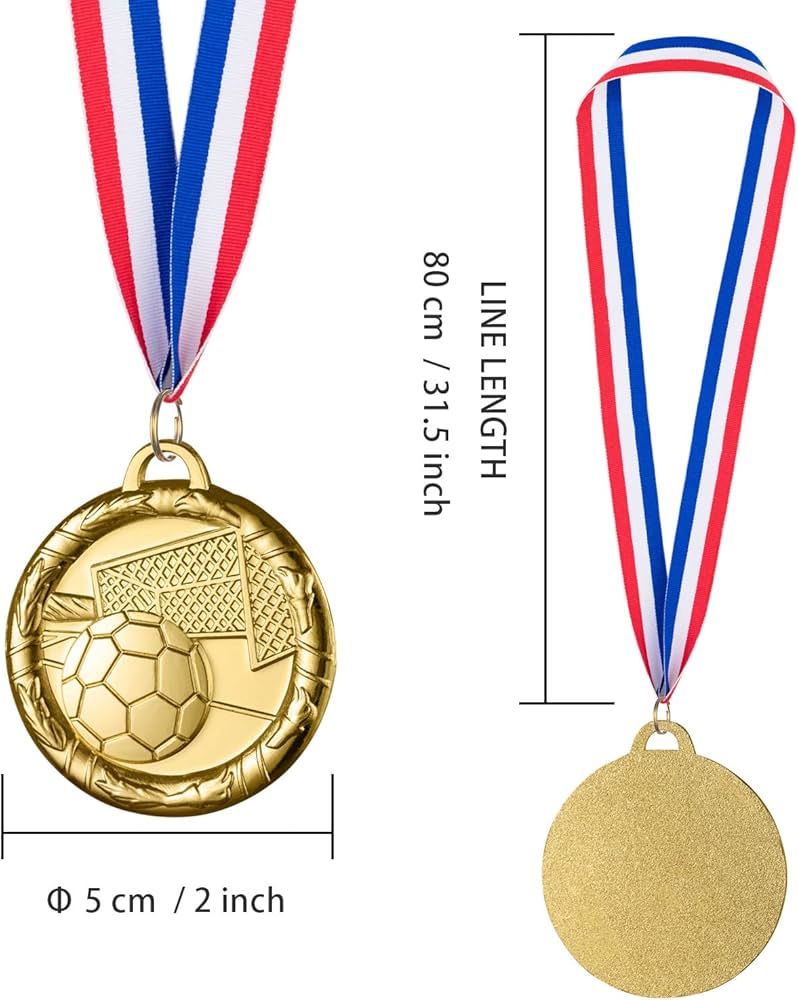 Amazon | Abaokai サッカーメダル 12個 子供と大人向け 金賞メダル