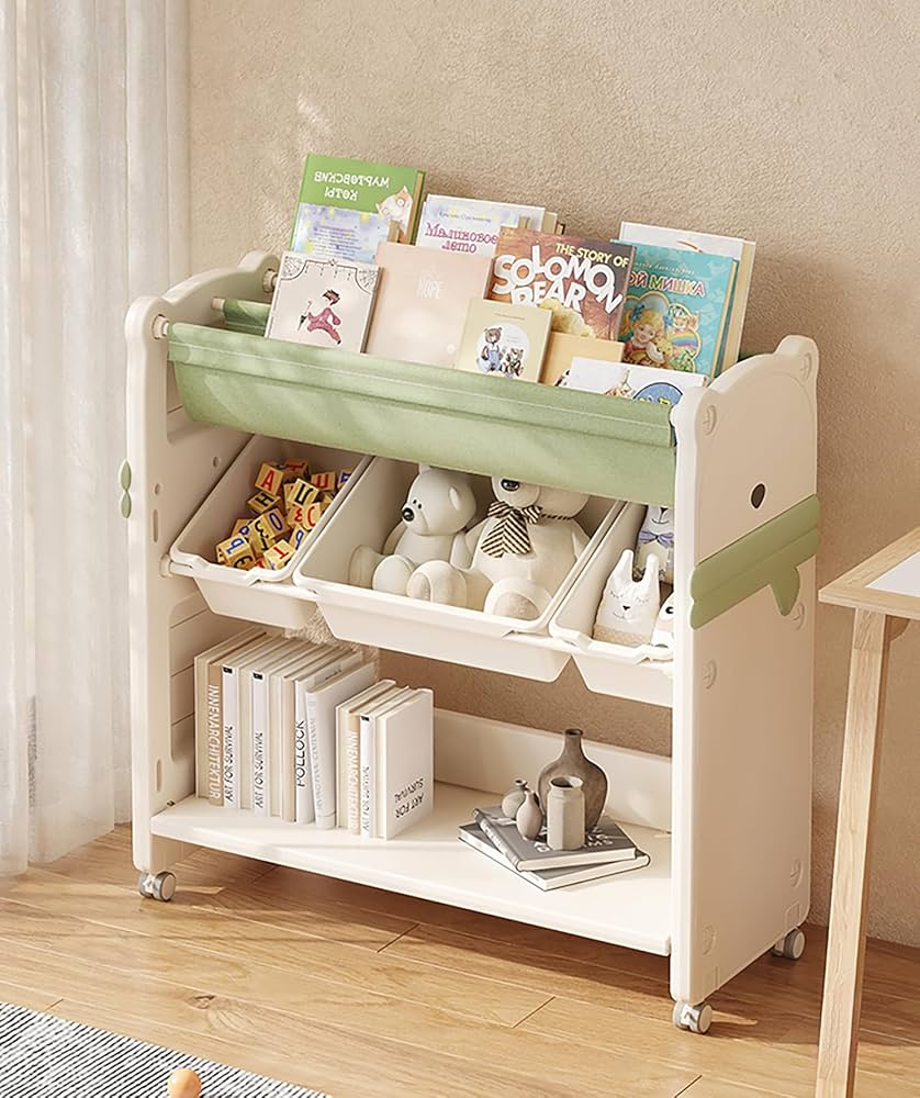 Amazon.co.jp: Gorocking マフラー熊 収納ラック 子供用ラック 絵本棚