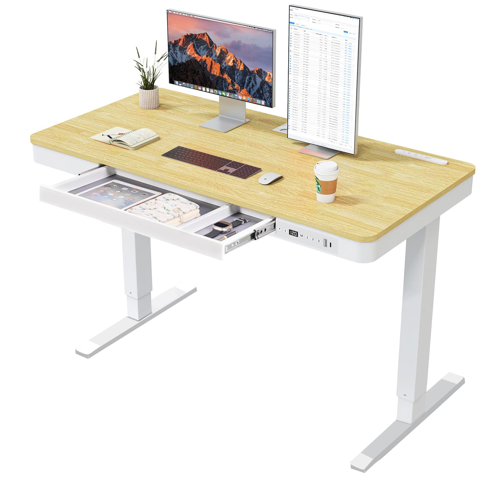 Amazon | LSTLIFE 電動 昇降デスク 昇降式デスク 2モーター 幅120cm