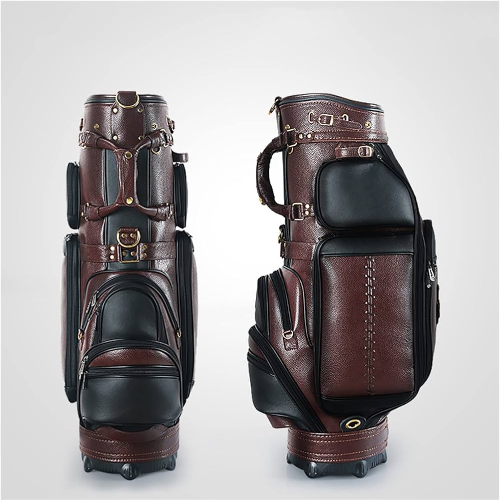 Amazon | メンズレザーゴルフバッグ、プロフェッショナル防水ゴルフ