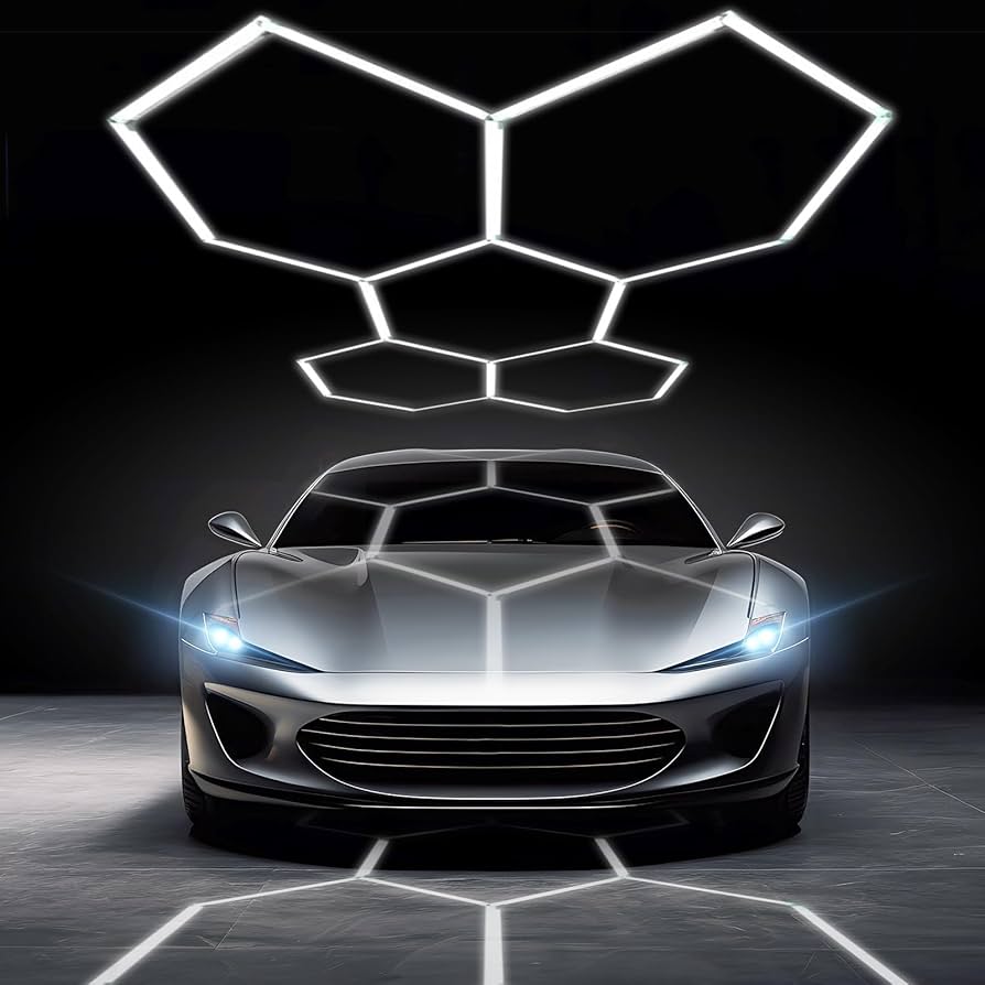 Amazon.co.jp: ガレージ用六角形LEDライト 5個六角形 led ガレージ