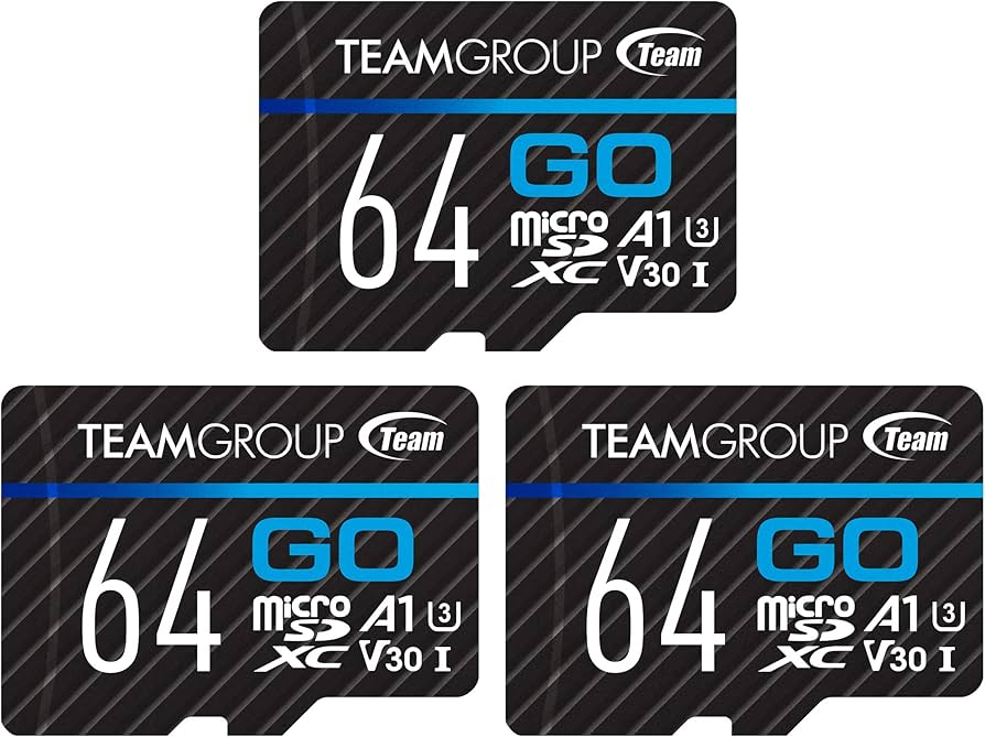 Amazon.com: TEAMGROUP GO Card 64GB x 3 Pack MicroSDXC UHS-I U3 V30