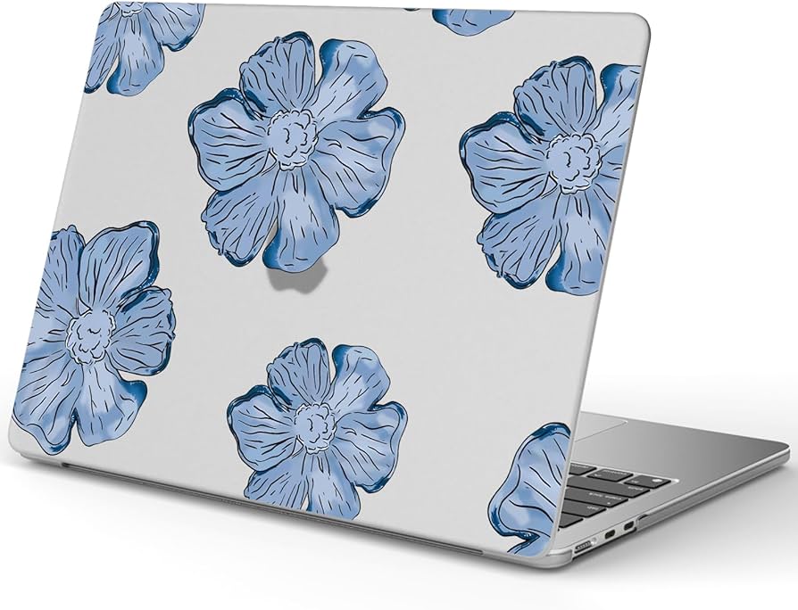 Amazon.com: Idocolors Elegant Blue Flower Case Compatible with