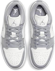 Amazon.com | Women's Jordan 1 Low SE Light Steel Grey/Sail-White
