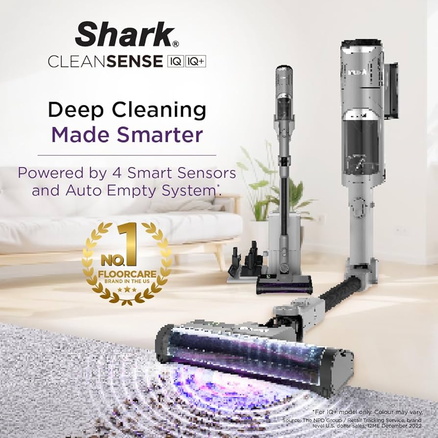 Shark CleanSense IQ+ Cordless Vacuum, Smart IQ PRO with 4 Smart