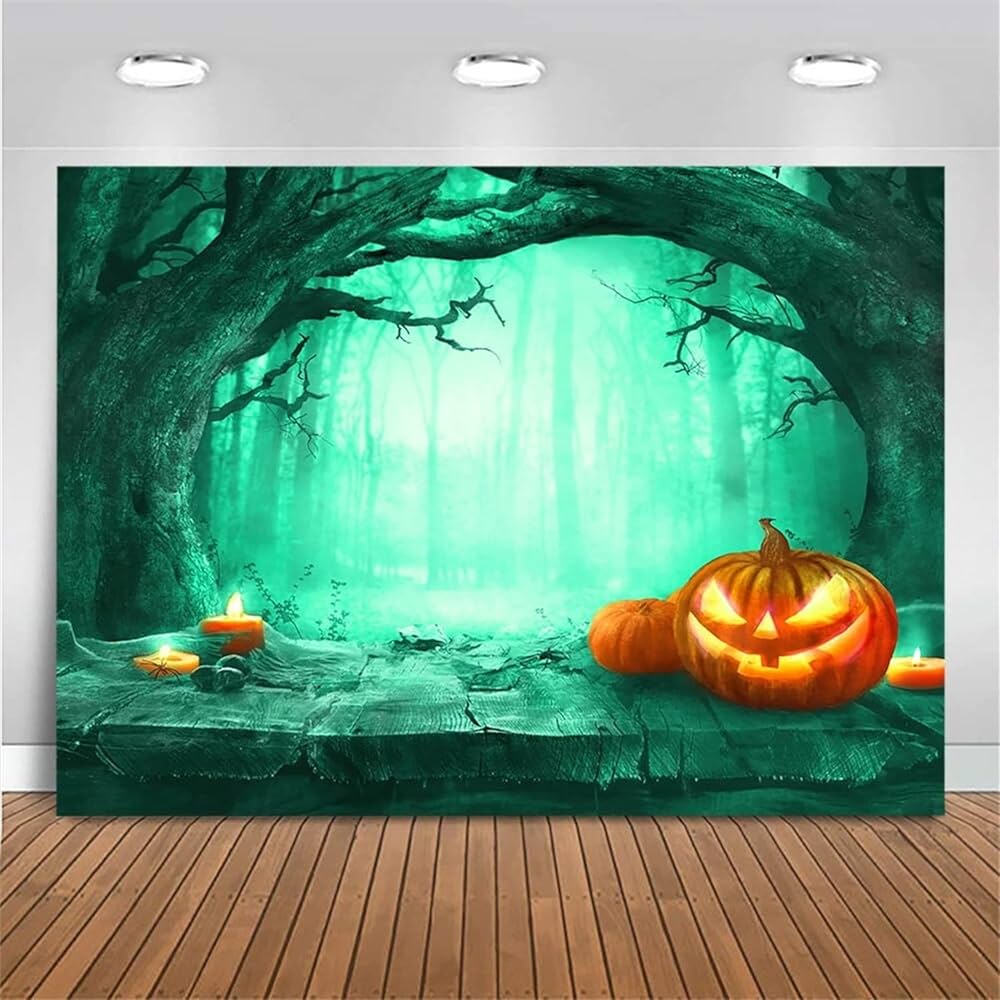 Amazon | バック紙 背景紙 ハロウィン パンプキン 装飾城 満月 夜