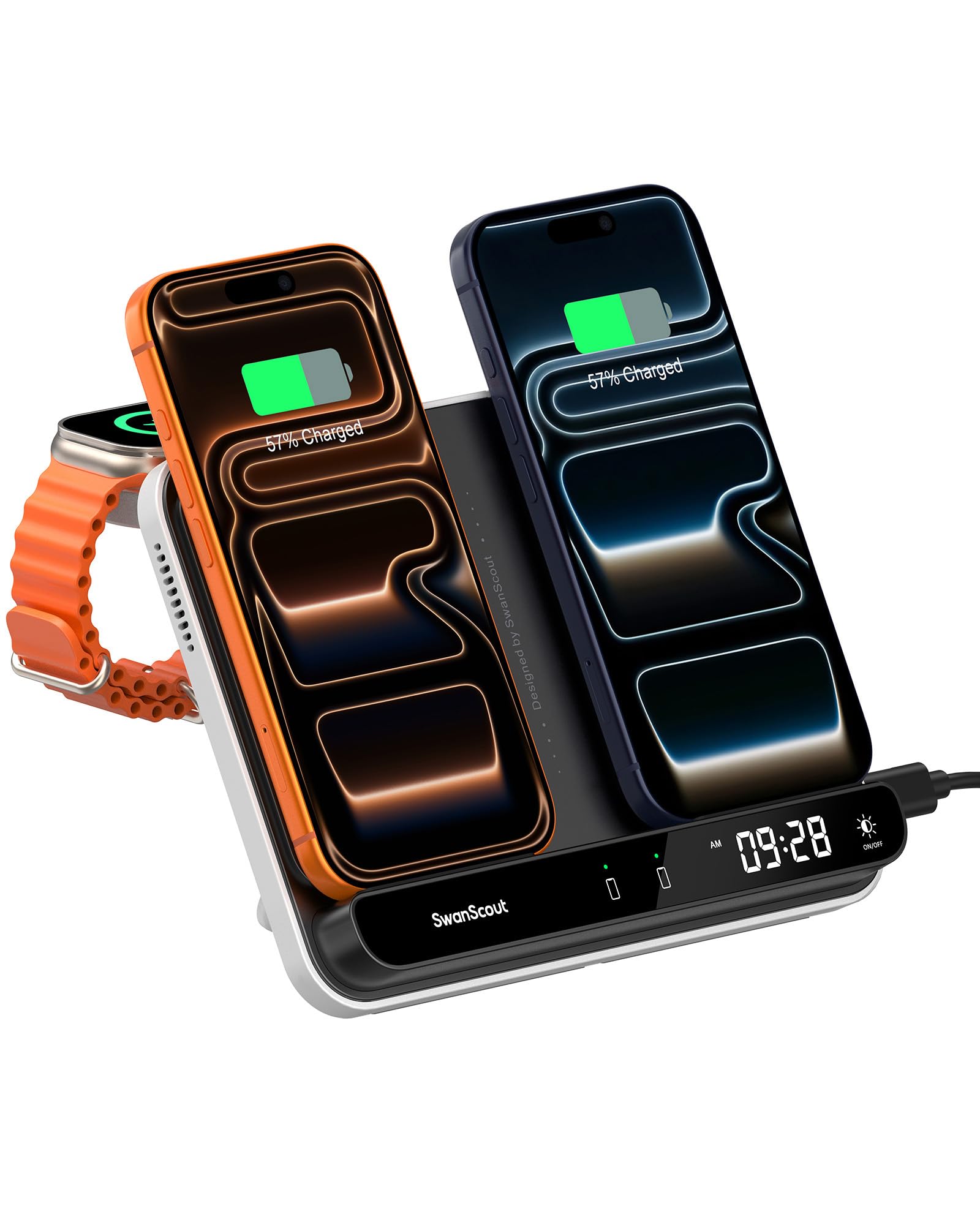 Amazon.co.jp: ワイヤレス充電器 2台、iphone 充電スタンド 2台同時