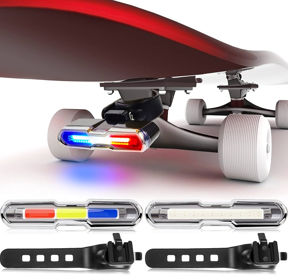 Amazon | 2ピース LED スケートボード ライト ロングボード