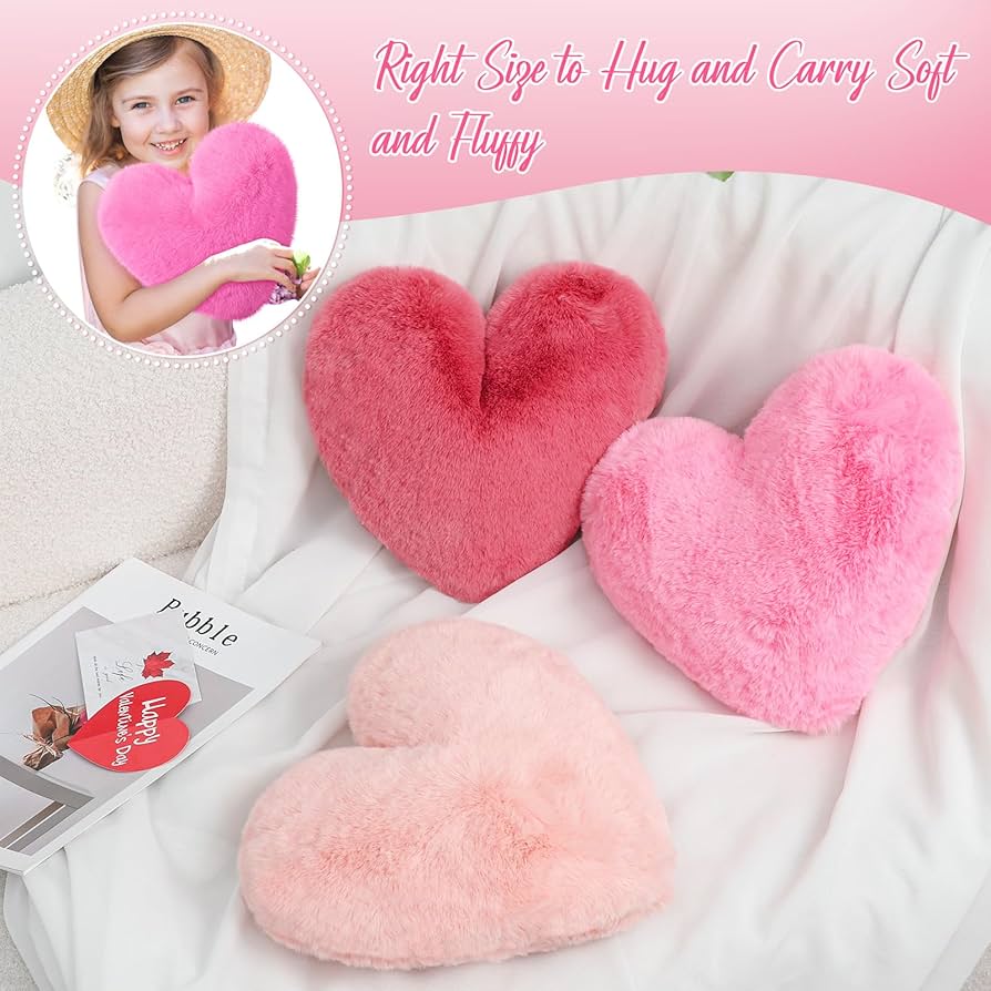 Amazon.com: Liliful 12 Pcs Heart Pink Pillows Valentine's Day Faux