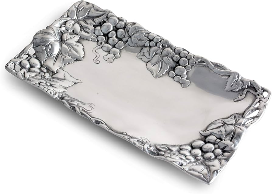 Amazon.com | Arthur Court Metal Bread Serving Tray Grape Pattern