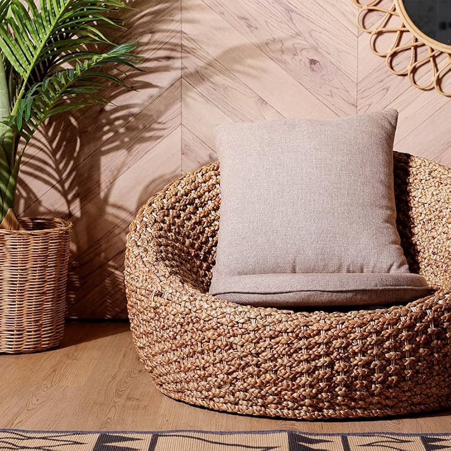 Amazon｜アジアン家具 1人掛け ローソファー ウォーターヒヤシンス