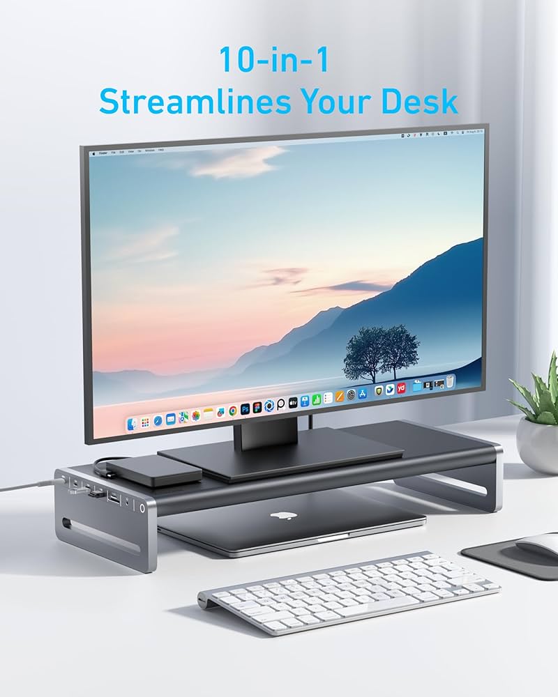 Amazon.com: Anker USB C Hub, 10-in-1 Aluminum Monitor Stand with