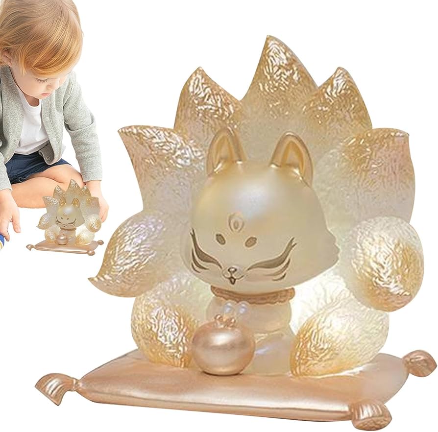 Amazon.co.jp: 九尾狐、樹脂九尾狐像、九尾キツネの家の装飾、妖精の