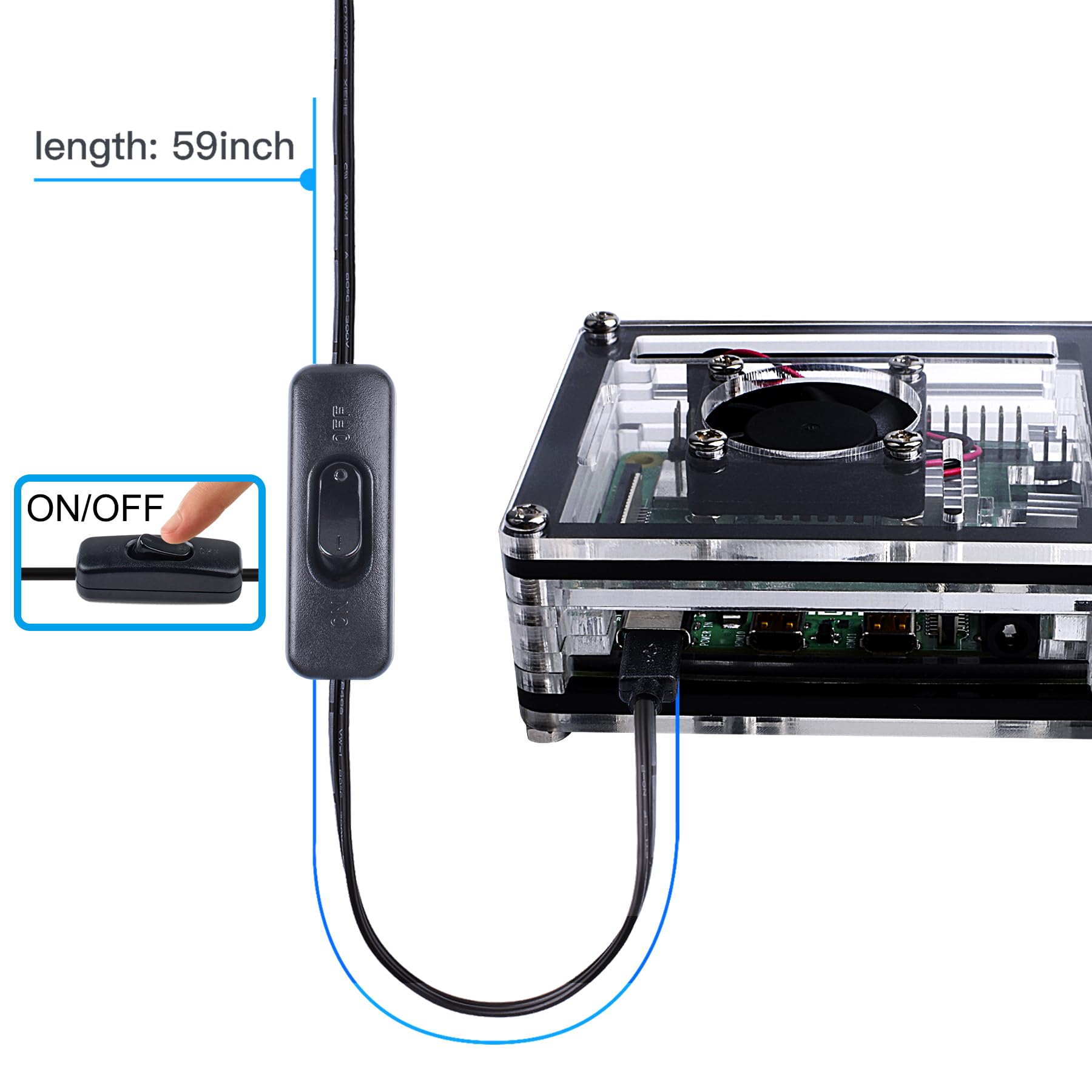 Amazon.co.jp: Miuzei Raspberry Pi 3 B+ケース ファン冷却Pi 3Bケース