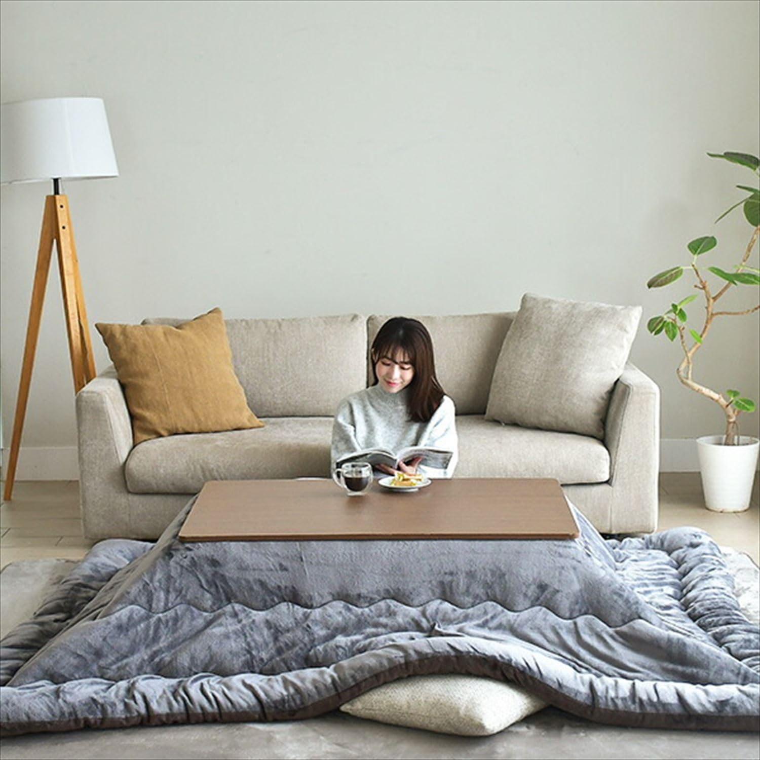 Amazon.co.jp: [山善] 折りたたみこたつ 長方形 105×75cm 300W 中間入