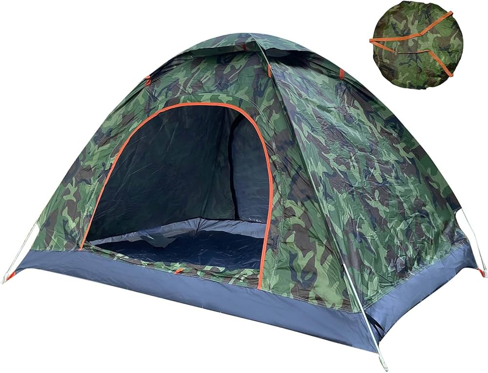 Amazon.co.jp: ワンタッチテント 3/4人用 コンパクト 迷彩柄