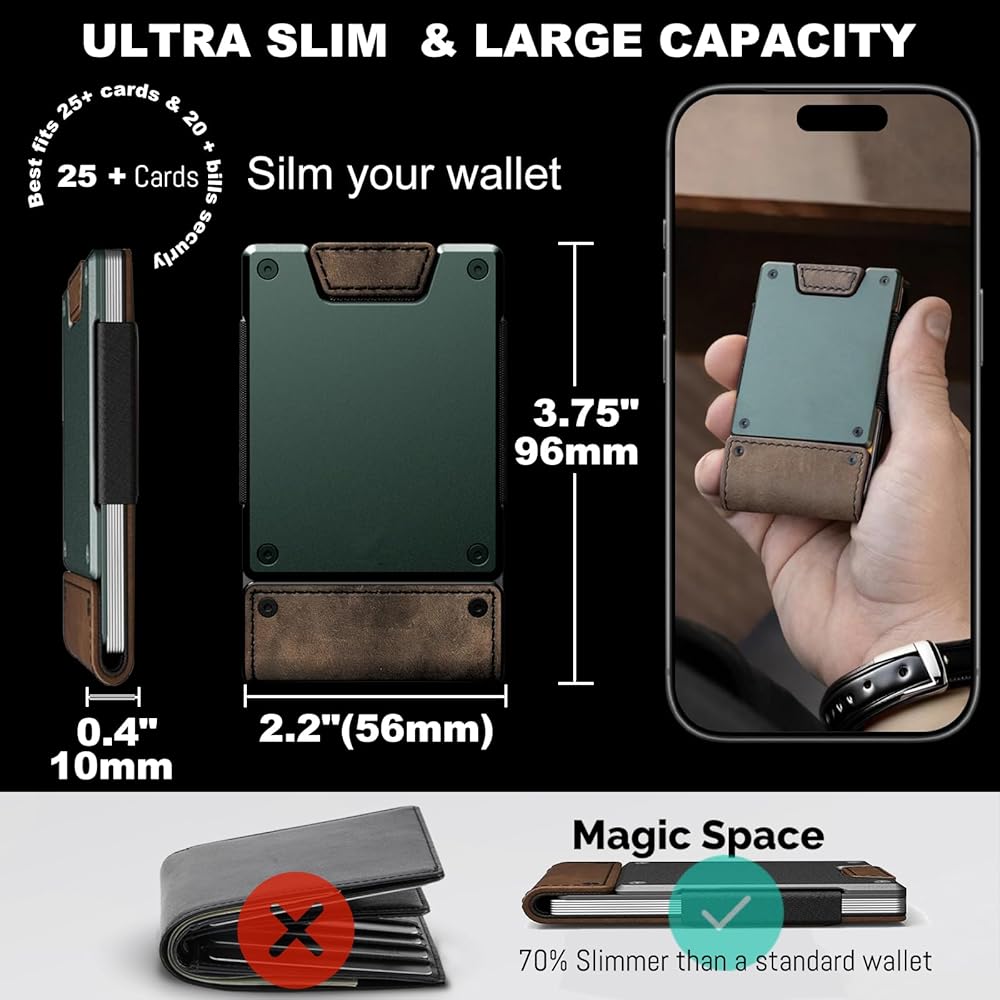 Amazon.com: JGFJGF Mens Minimalist Wallet, Rigid Aluminum Metal