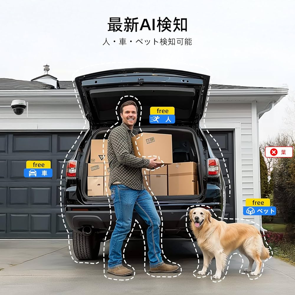 Amazon.co.jp: SV3C 防犯カメラ 屋外 ワイヤレス 800万画素 Wi-Fi 人