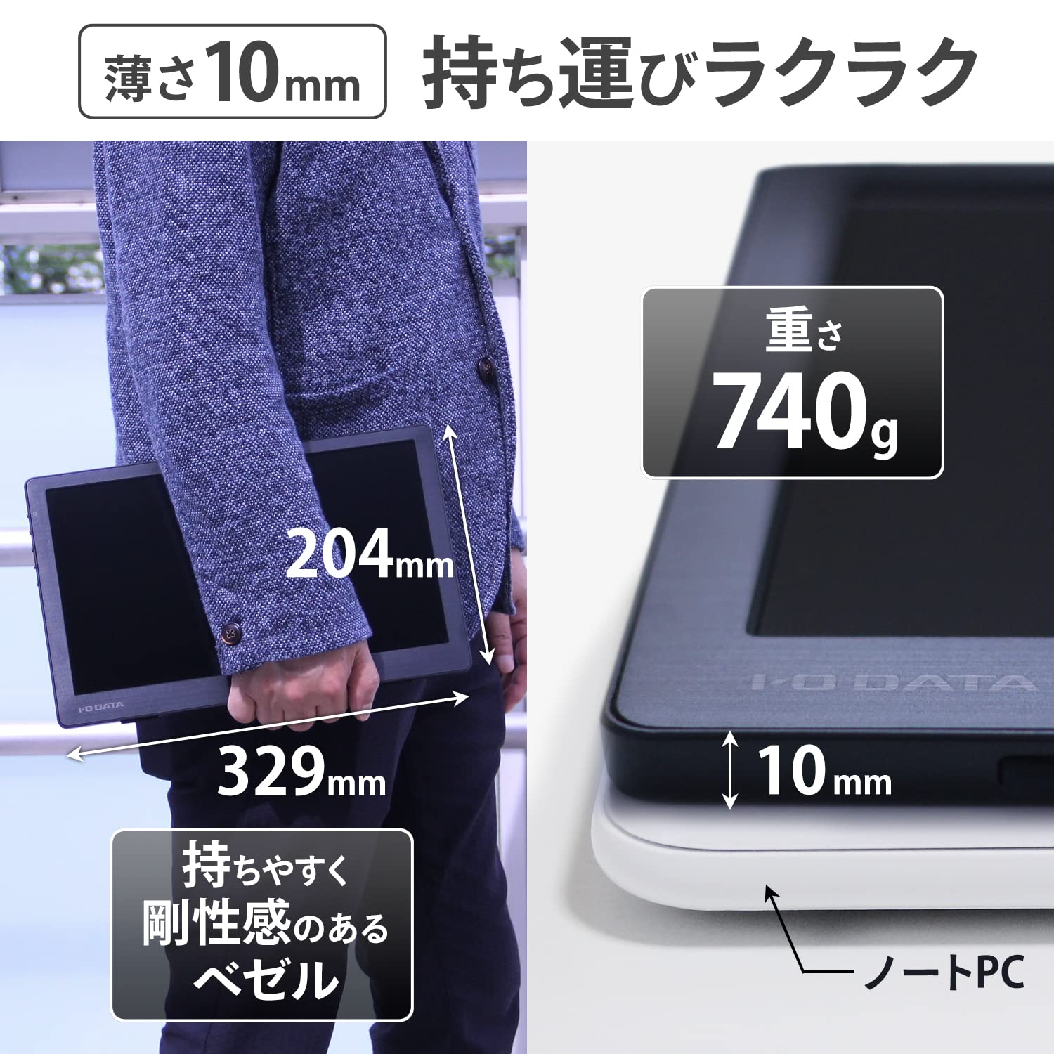 Amazon.co.jp: アイ・オー・データ IODATA モバイルモニター 13.3