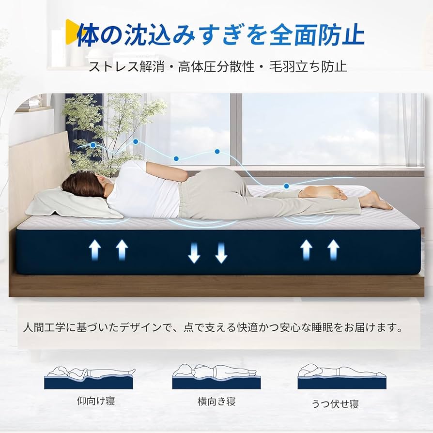 Amazon.co.jp: Avenco マットレス セミダブル 高反発マットレス 極厚