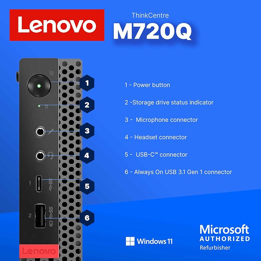Amazon.com: Lenovo M720Q ThinkCentre Mini PC | Windows 11 Pro