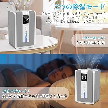 Amazon | ペルチェ式 除湿機 小型 除湿器 静音 【2025年新登场 強力