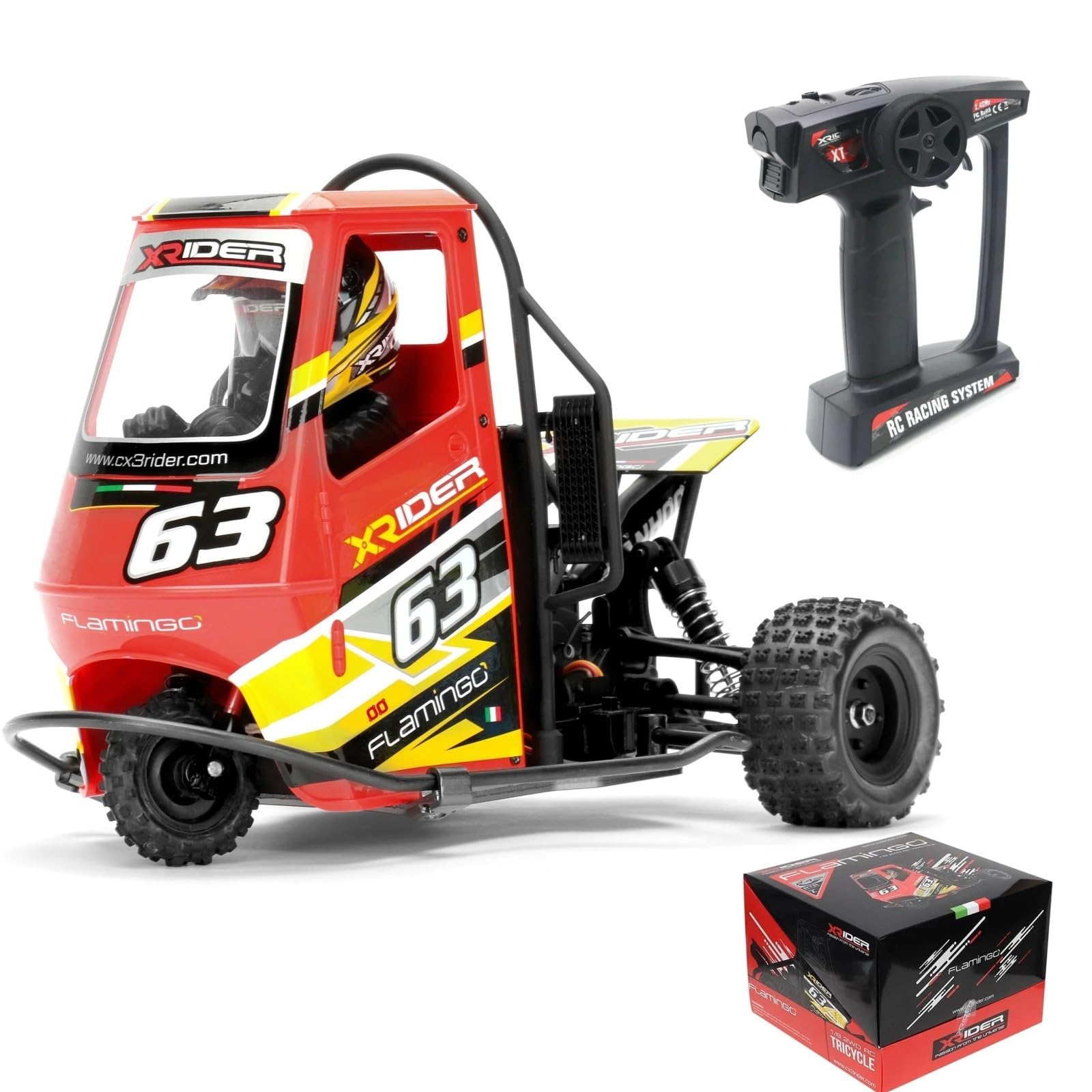 Amazon.com: HTLNUZD 1/8 RC X-Rider Flamingos 2.4G 3WD 2 in 1 ESC