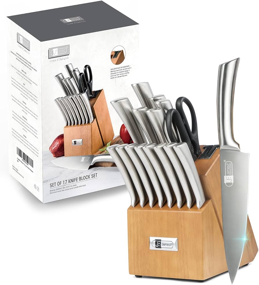 Amazon.com: JF JAMES.F Knife Set, 17 Piece Dishwasher Safe Kitchen